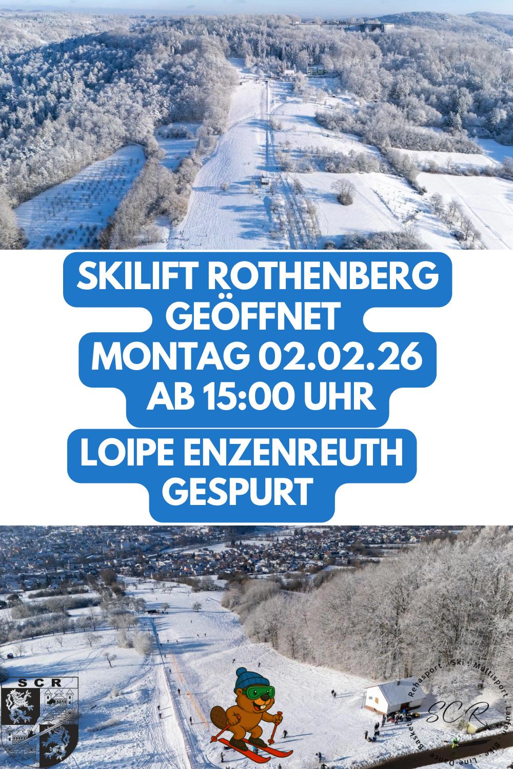 Skilift geöffnet am 02.02 ab 15:00 Uhr